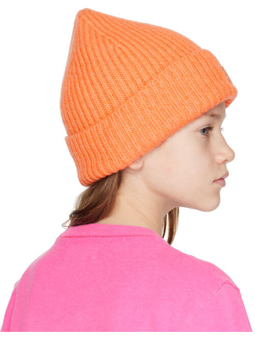 ACNE STUDIOS Kids Orange Patch Beanie