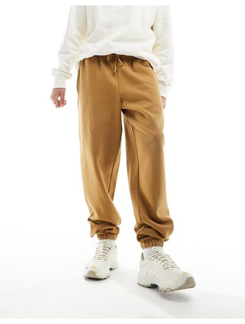 ASOS DESIGN oversized heavyweight sweatpants in light brown
