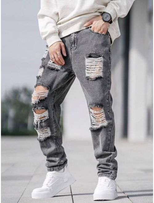 Shein Manfinity EMRG Men's Distressed Denim Jeans