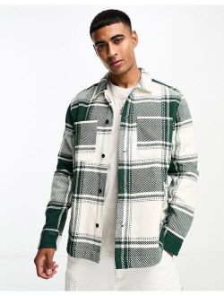 oversized check jacket in green check