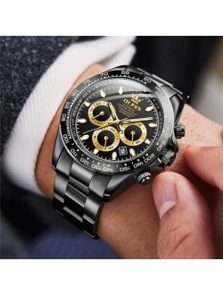 Automatic Gold Watches for Men Luxury Classic Stainless Steel Calendar Luminous Waterproof Watches for Men