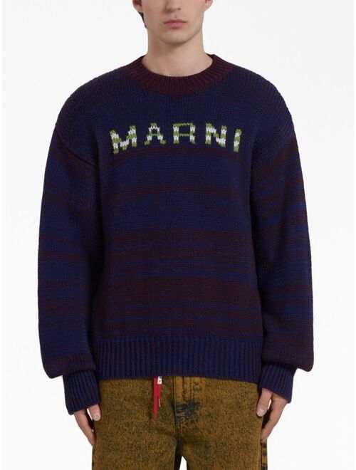 Marni intarsia-knit logo wool jumper