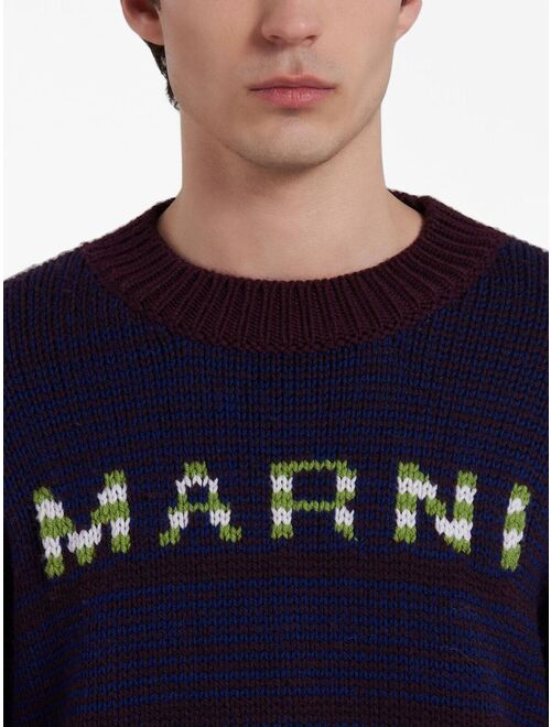 Marni intarsia-knit logo wool jumper