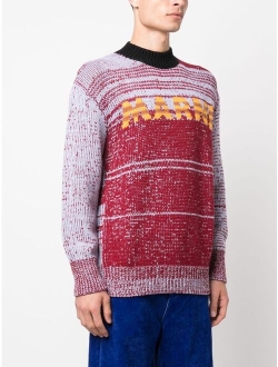 intarsia-knit-logo virgin-wool sweater