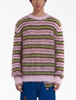 striped mohair-blend jumper
