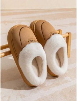 Shein Men's Simple Fur Slippers, Ultra-light, Non-slip, Thick-soled, Suitable For Home And Outdoor Wear, Fashionable And Versatile Slippers For Autumn And Winter