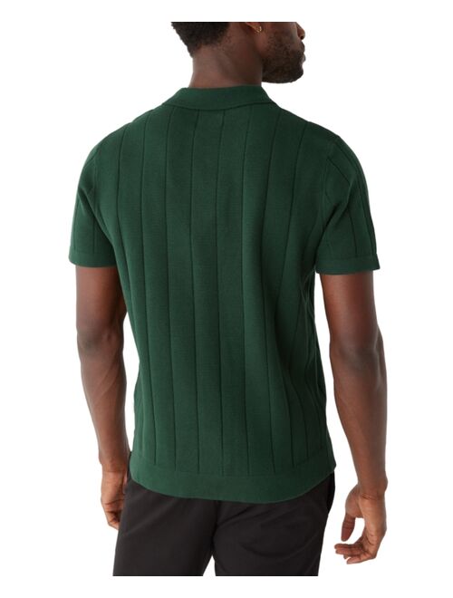 FRANK AND OAK Men's Cotton Short-Sleeve Sweater Polo Shirt