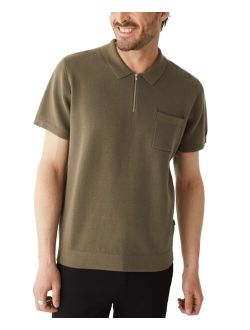 Men's Cotton Zip-Placket Short-Sleeve Polo