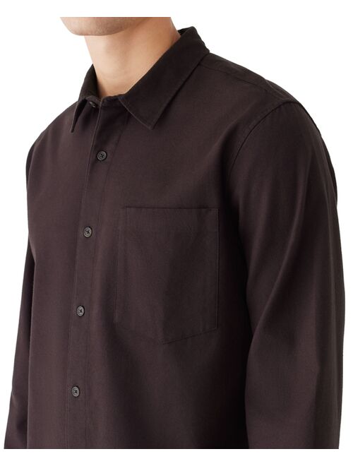FRANK AND OAK Men's Solid-Color Flannel Button Shirt