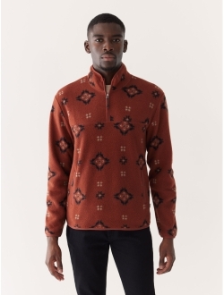 Men's Relaxed Fit Half-Zip Long Sleeve Geo Pattern Sweatshirt