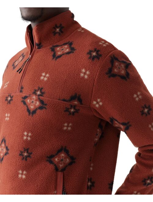 FRANK AND OAK Men's Relaxed Fit Half-Zip Long Sleeve Geo Pattern Sweatshirt