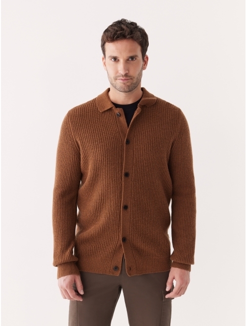 FRANK AND OAK Men's Collared Button Sweater Overshirt