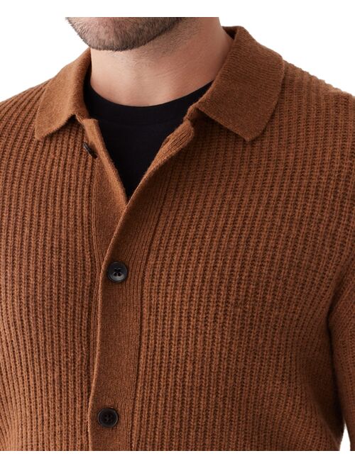 FRANK AND OAK Men's Collared Button Sweater Overshirt