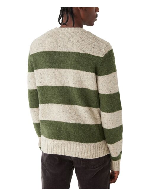FRANK AND OAK Men's Striped Crewneck Long Sleeve Sweater
