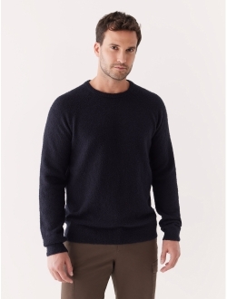 Men's Textured Crewneck Long Sleeve Sweater