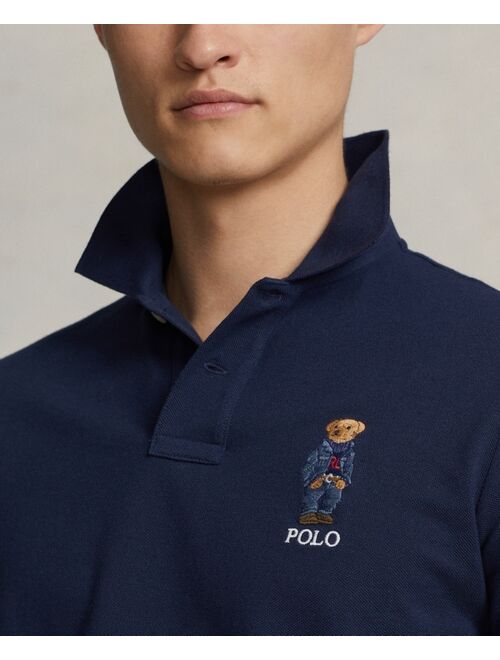 POLO RALPH LAUREN Men's Cotton Custom Slim Fit Polo Bear Polo Shirt