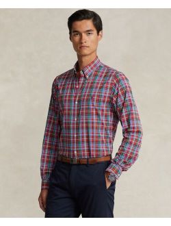 Men's Classic-Fit Plaid Stretch Twill Shirt
