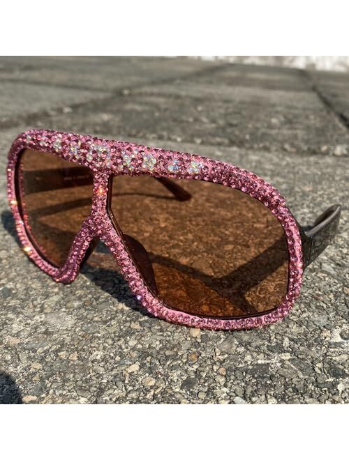 mincl Oversized Diamonds Square Sunglasses Goggle Women Trends Punk Big Frame Shield Sun Glasses Female Designer Mask Shades