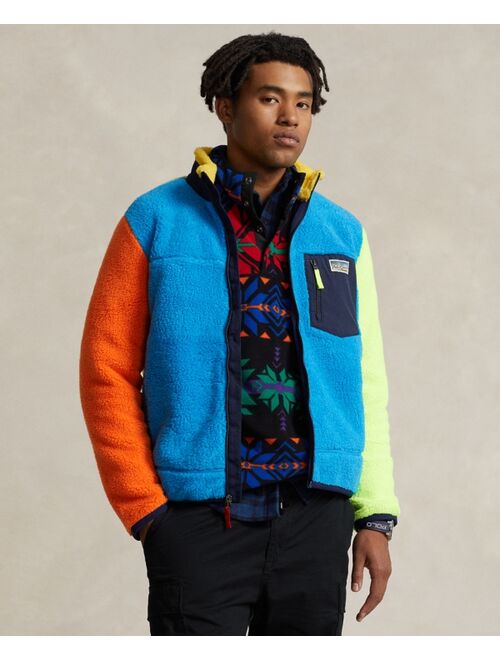 POLO RALPH LAUREN Men's Color-Blocked Pile Fleece Jacket