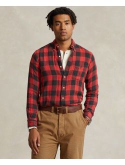 Men's Classic-Fit Cotton Checked Double-Faced Shirt