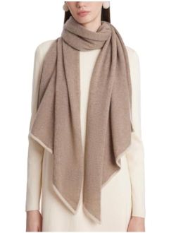 GOELIA 100% Pure Cashmere Scarf For Women Parallelogram Apricot Lightweight Winter Scarf For Women