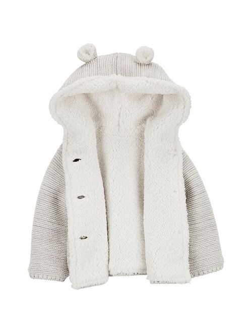 carters Baby Girl Carter's Sherpa-Lined Hooded Cardigan