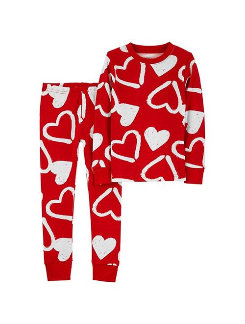 carters Toddler Carter's 2-Piece Valentine's Day Hearts Top & Bottoms Pajama Set