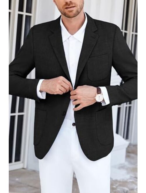 GRACE KARIN Mens Casual Suit Jacket Blazer Lightweight Sport Coat Slim Fit Jacket for Men Two Button