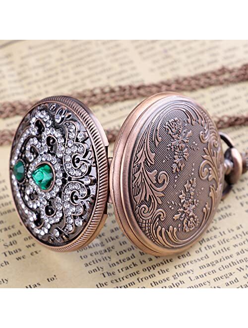 Tiong Exquisite Round Quartz Pocket Watch Girls Women Best Giftsfor Valentine's Day