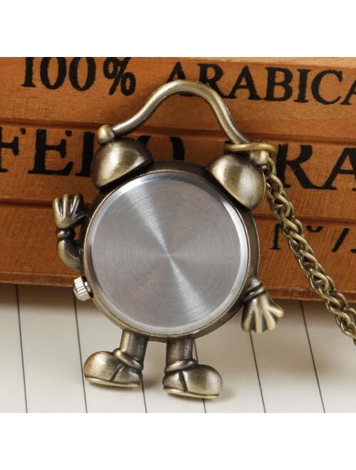Tiong Cute Small Size Movie Theme Design Quartz Pocket Watch Exquisite Birthday Gifts for Women Men Kids Child