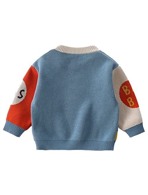 LABISHU Toddler Boys Crewneck Pullover Sweater Kids Children Winter Casual Warm Pull On Knitted Tops