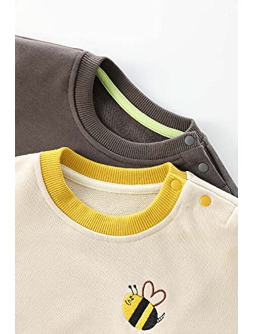 LABISHU Girls Boys Crewneck Sweatshirt Pullover Long Sleeve Frog Sweatshirts Tops Casual Fall Toddler Clothes 1-7Y