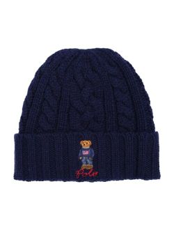 Men's Cable-Knit Polo Bear Cuff Hat