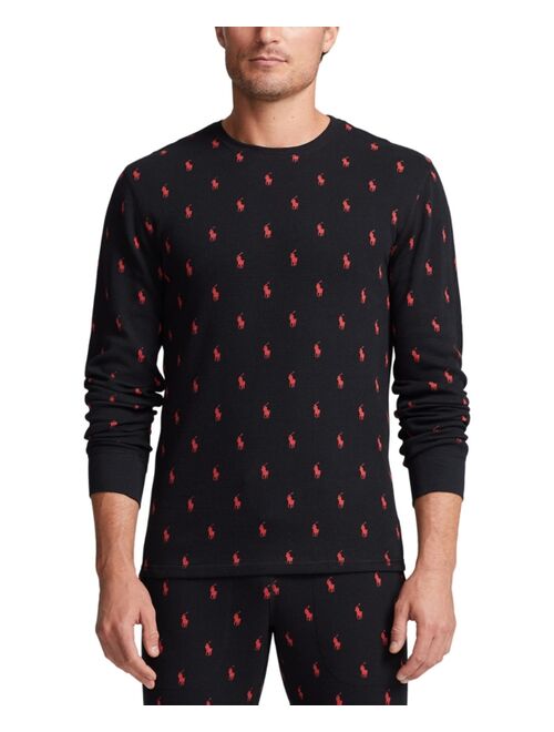 POLO RALPH LAUREN Men's Waffle-Knit Thermal Sleep Shirt