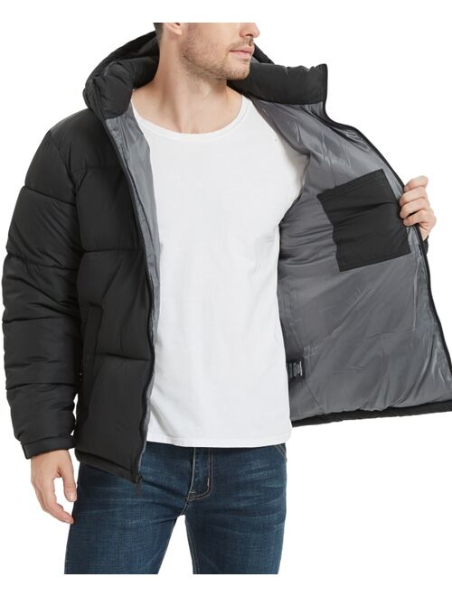 HAWKE & CO. Men's Quilted Zip Front Hooded Puffer Jacket