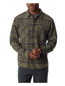 Men's Stretch Flannel Button-Front Long Sleeve Shirt