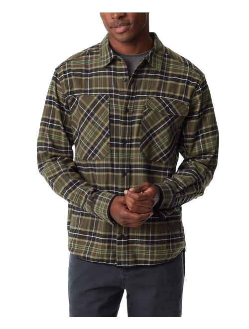 BASS OUTDOOR Men's Stretch Flannel Button-Front Long Sleeve Shirt