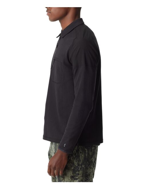 BASS OUTDOOR Men's Long-Sleeve Piqu Polo Shirt