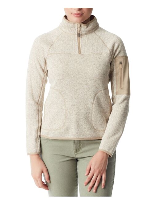 BASS OUTDOOR Women's Mixed-Media Pullover Sweater