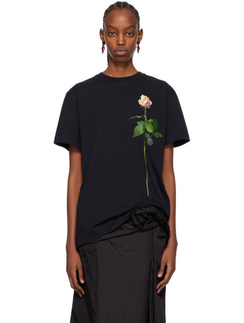 SIMONE ROCHA Black Rose T-Shirt
