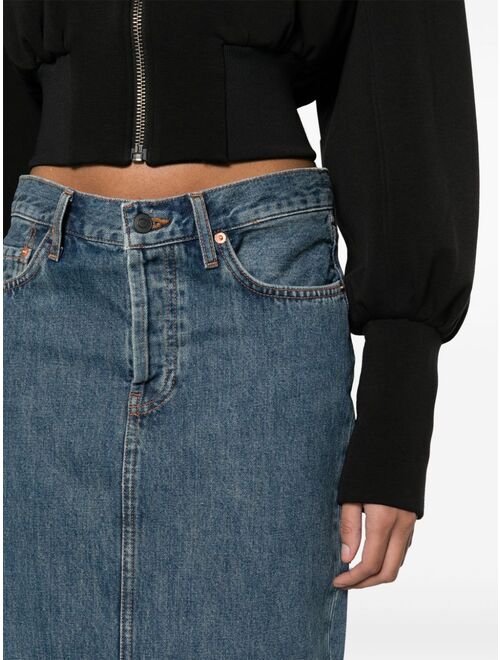 WARDROBE.NYC rear-slit denim maxi skirt