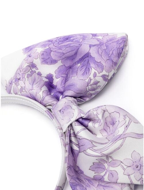 Monnalisa bow-detail floral-print headband
