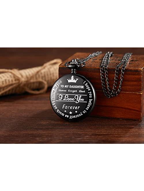 GORBEN Pocket Watches to My Daughter Forever Gifts for Son from Mom Dad for Christmas Birthday Graduation
