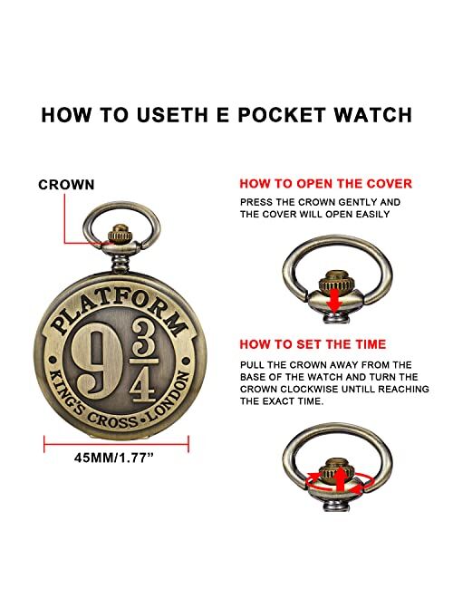 Whodoit Mens Quartz Pocket Watch Green Eyes Round Case Shape Pendant Necklace Pocket Watch