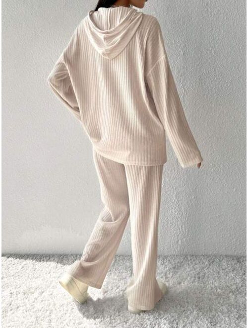 SHEIN Essnce Women'S Tracksuit Set: Crop Top Sweatshirt And Jogger Pants With Drawstring