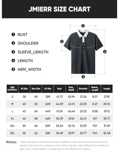 JMIERR Men's Polo Shirts Short Sleeve Quarter Button Casual Waffle Knit Polo Shirt Tennis T-Shirt