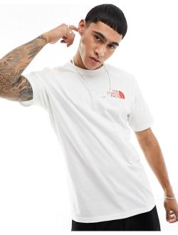 contour half dome back print t-shirt in white & red Exclusive to ASOS
