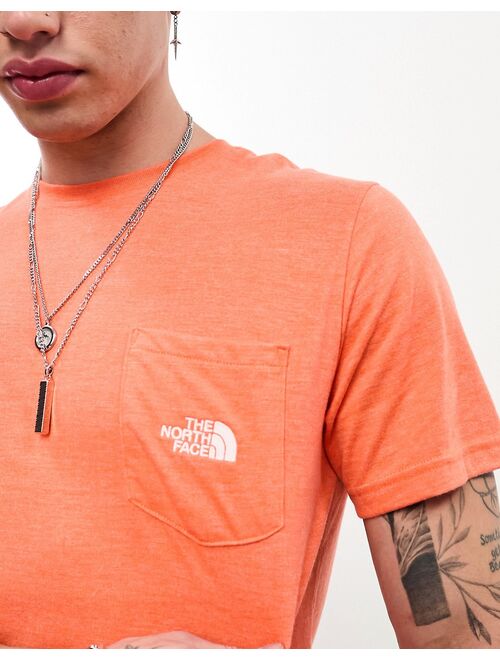 The North Face chest logo t-shirt in orange