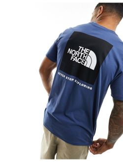 NSE box back print T-shirt in blue
