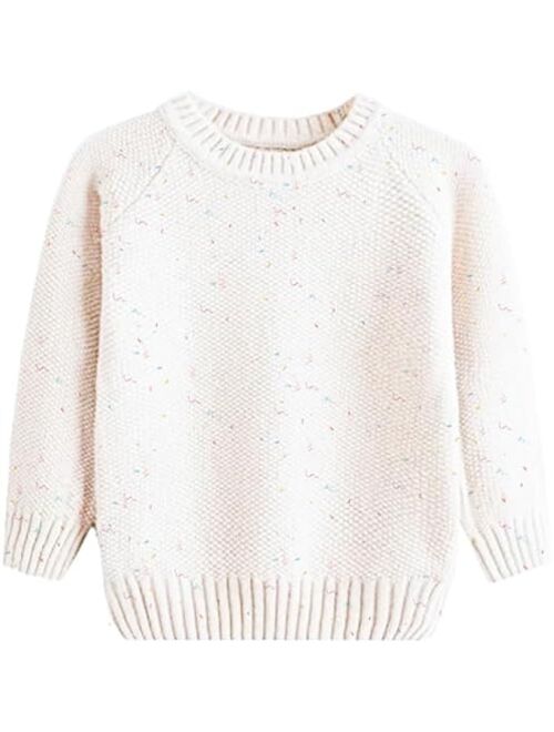 MSTOZE Baby Boy Girls Cable Knit Sweater Long Sleeve Round Neck - Unisex Kids Pure Color Cotton Pullover,for 6M-4T Infant